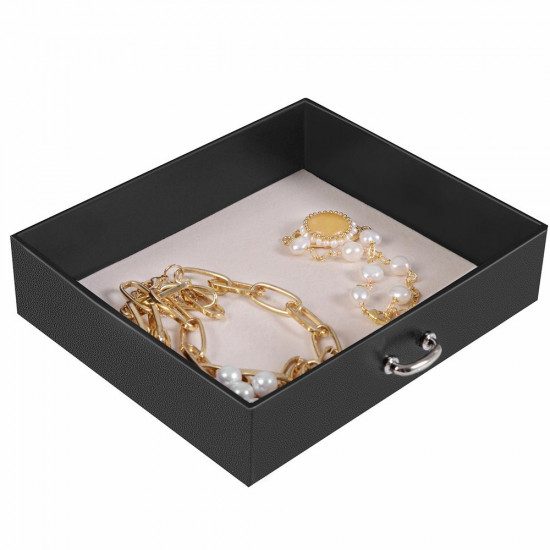 Songmics Φορητό Κουτί Αποθήκευσης Κοσμημάτων με Καθρέπτη και Κλειδαριά - Black - JBC154B01