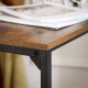 Vasagle Βοηθητικό Τραπέζι με Ξύλινη Επιφάνεια και Μεταλλικά Πόδια - 55 x 35 x 66 cm - Vintage Brown / Black - LNT52BX