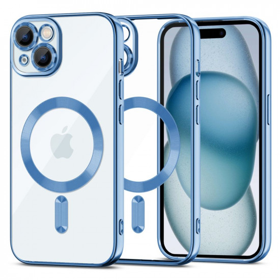 Tech-Protect iPhone 15 Magshine Θήκη Σιλικόνης TPU με Magsafe - Διάφανη / Sky Blue