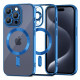 Tech-Protect iPhone 15 Pro Magshine Θήκη Σιλικόνης TPU με Magsafe - Διάφανη / Navy Blue