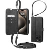 Spigen iPhone 15 Pro Wallet S Pro Θήκη Πορτοφόλι Stand από Δερματίνη - Black