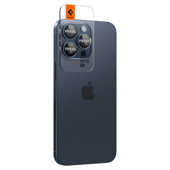 Spigen iPhone 14 Pro / 14 Pro Max / 15 Pro / 15 Pro Max Optik.TR EZ Fit Αντιχαρακτικό Γυαλί για την Κάμερα - 2 Τεμάχια - Blue Titanium