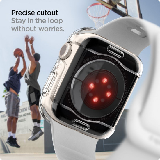 Spigen Θήκη Apple Watch 7 / 8 / 9 - 45 mm με Προστασία Οθόνης Ultra Hybrid - Crystal Clear