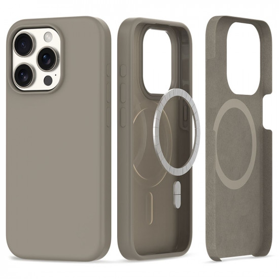 Tech-Protect iPhone 15 Pro Max Silicone Magsafe Θήκη Σιλικόνης TPU - Titanium
