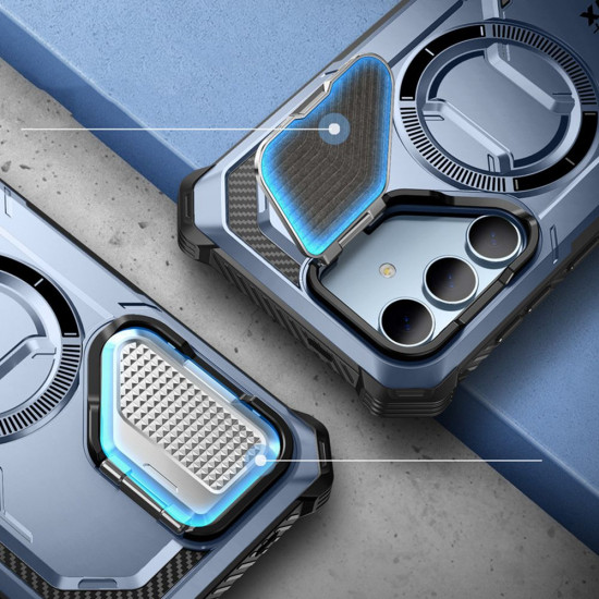 Supcase Samsung Galaxy S24 Armorbox Magsafe Σκληρή Θήκη με Προστασία Οθόνης και Κάλυμμα Κάμερας / Stand - Blue
