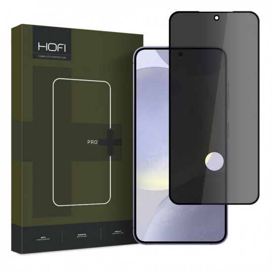 Hofi Samsung Galaxy S24+ Anti Spy Glass Pro+ 0.3mm 2.5D 9H Full Screen Tempered Glass Αντιχαρακτικό Γυαλί Οθόνης με Εγκοπή για Δακτυλικό Αποτύπωμα - Privacy - Black