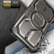 Supcase Samsung Galaxy S24 Ultra Armorbox Magsafe Σκληρή Θήκη με Προστασία Οθόνης και Κάλυμμα Κάμερας / Stand - Grey