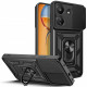 Tech-Protect Xiaomi Redmi 13C / Poco C65 Camshield Pro Σκληρή Θήκη με Πλαίσιο Σιλικόνης και Δαχτυλίδι Συγκράτησης - Black