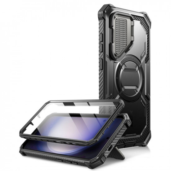 Supcase Samsung Galaxy S24+ Armorbox Magsafe Σκληρή Θήκη με Προστασία Οθόνης και Κάλυμμα Κάμερας / Stand - Black