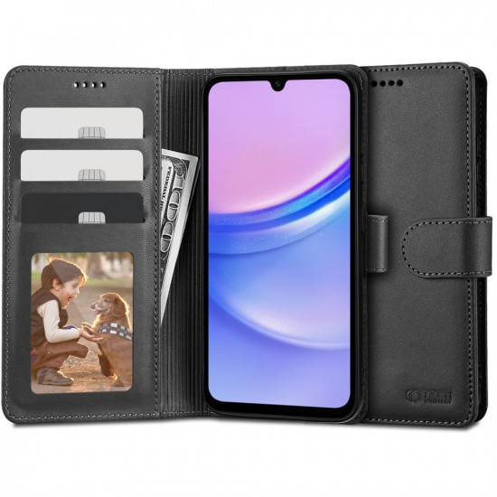 Tech-Protect Samsung Galaxy A15 4G / A15 5G Θήκη Πορτοφόλι Stand από Δερματίνη - Black