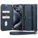 Spigen iPhone 15 Pro Max Wallet S Pro Θήκη Πορτοφόλι Stand από Δερματίνη - Navy