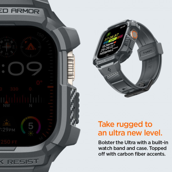 Spigen Λουράκι Apple Watch Ultra / Ultra 2 - 49MM Rugged Armor Pro - Dark Grey