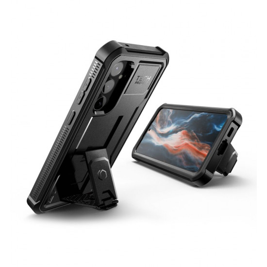 Tech-Protect Samsung Galaxy S23 FE Kevlar Pro Θήκη 360 Full Body με Προστασία Οθόνης και Stand - Black