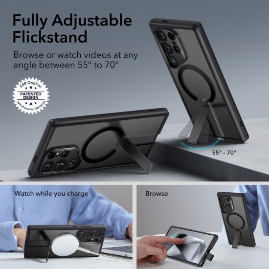 ESR Samsung Galaxy S24 Ultra - Flickstand Boost Halolock Σκληρή Θήκη με MagSafe και Stand - Frosted Black