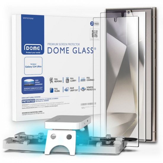 Whitestone Samsung Galaxy S24 Ultra Dome Glass 9H 0.3mm 2.5D Αντιχαρακτικό Γυαλί Οθόνης - 2 Τεμάχια - Διάφανα