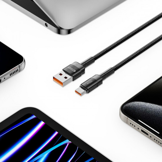 Tech-Protect UltraBoost Evo 100W 5A - Καλώδιο Δεδομένων και Φόρτισης USB to Type-C - 2m - Black