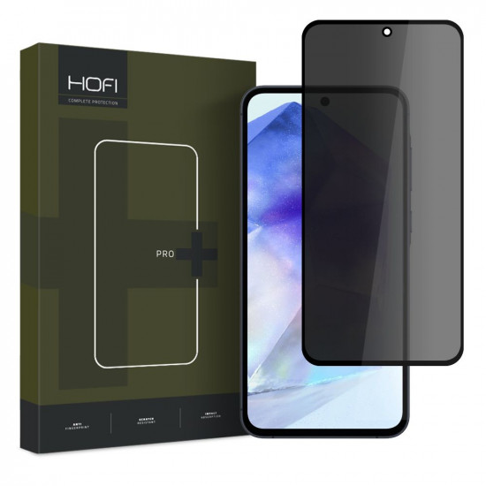 Hofi Samsung Galaxy A35 5G / A55 5G Anti Spy Glass Pro+ 0.3mm 2.5D 9H Full Screen Tempered Glass Αντιχαρακτικό Γυαλί Οθόνης - Privacy - Black