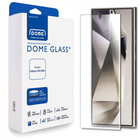 Whitestone Samsung Galaxy S24 Ultra Dome Glass 9H 2.5D Ανταλλακτικό Αντιχαρακτικό Γυαλί Οθόνης - Διάφανο