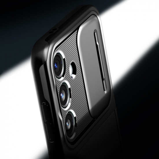 Spigen Samsung Galaxy S24 Optik Armor Θήκη Σιλικόνης με Κάλυμμα για την Κάμερα - Black