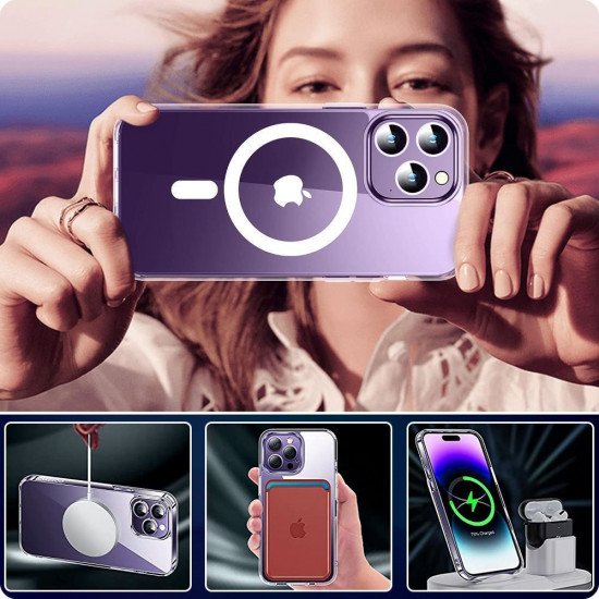 Tech-Protect Samsung Galaxy A55 5G Flexair Hybrid MagSafe Σκληρή Θήκη με Πλαίσιο Σιλικόνης και MagSafe - Διάφανη