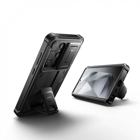 Tech-Protect Samsung Galaxy S24 Ultra Kevlar Cam+ Θήκη 360 Full Body με Προστασία για την Οθόνη και την Κάμερα και Stand - Black