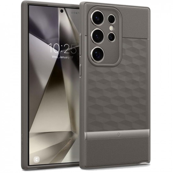 Caseology Samsung Galaxy S24 Ultra Parallax Θήκη Σιλικόνης με Σκληρό Πλαίσιο - Ash Grey