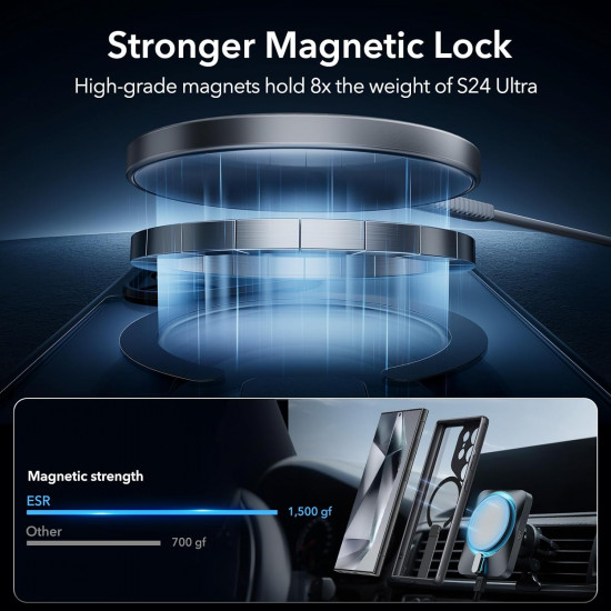 ESR Samsung Galaxy S24 Ultra - Flickstand Boost Halolock Σκληρή Θήκη με MagSafe και Stand - Black - Διάφανη