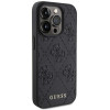 Guess iPhone 15 Pro Leather 4G Stamped Θήκη με Επένδυση Συνθετικού Δέρματος - Black - GUHCP15LP4EPMK