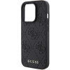 Guess iPhone 15 Pro Leather 4G Stamped Θήκη με Επένδυση Συνθετικού Δέρματος - Black - GUHCP15LP4EPMK
