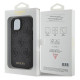 Guess iPhone 15 Leather 4G Stamped Θήκη με Επένδυση Συνθετικού Δέρματος - Black - GUHCP15SP4EPMK