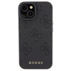 Guess iPhone 15 Leather 4G Stamped Θήκη με Επένδυση Συνθετικού Δέρματος - Black - GUHCP15SP4EPMK