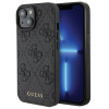 Guess iPhone 15 Leather 4G Stamped Θήκη με Επένδυση Συνθετικού Δέρματος - Black - GUHCP15SP4EPMK