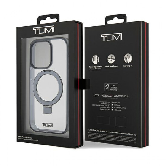 Tumi iPhone 15 Pro Max Transparent Ring Stand Magsafe Σκληρή Θήκη με Πλαίσιο Σιλικόνης και Stand / MagSafe - White - TUHMP15XSSFC