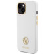 Guess iPhone 15 Silicone Logo Strass 4G Σκληρή Θήκη με Πλαίσιο Σιλικόνης - White - GUHCP15SM4DGPH