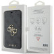 Guess iPhone 15 Pro 4G Big Metal Logo Θήκη Πορτοφόλι με Επένδυση Συνθετικού Δέρματος - Grey - GUBKP15L4GMGGR