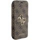 Guess iPhone 15 4G Big Metal Logo Θήκη Πορτοφόλι με Επένδυση Συνθετικού Δέρματος - Brown - GUBKP15S4GMGBR