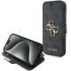 Guess iPhone 15 4G Big Metal Logo Θήκη Πορτοφόλι με Επένδυση Συνθετικού Δέρματος - Grey - GUBKP15S4GMGGR