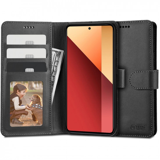 Tech-Protect Xiaomi Redmi Note 13 Pro 4G / Poco M6 Pro 4G Θήκη Πορτοφόλι Stand από Δερματίνη - Black