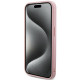 Guess iPhone 15 Pro Max Saffiano Iridescent Script Σκληρή Θήκη με Επένδυση Συνθετικού Δέρματος και Πλαίσιο Σιλικόνης - Pink - GUHCP15XPSAIRSP
