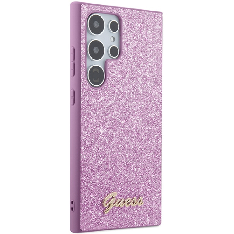 Guess Samsung Galaxy S24 Ultra Glitter Script Σκληρή Θήκη με Πλαίσιο Σιλικόνης - Purple - GUHCS24LHGGSHU Guess Samsung Galaxy S24 Ultra Glitter Script Σκληρή Θήκη με Πλαίσιο Σιλικόνης - Purple - GUHCS24LHGGSHU
