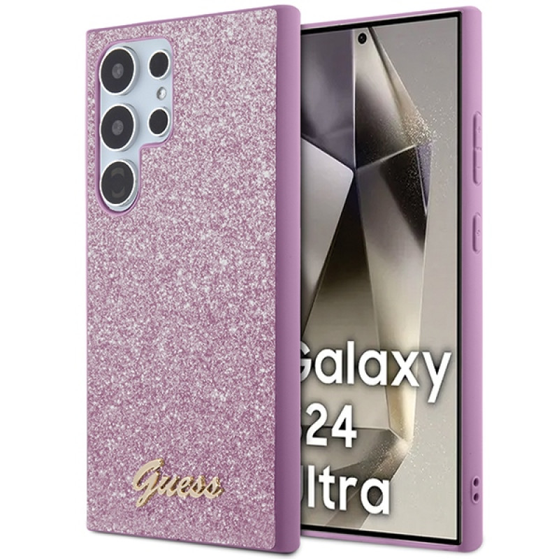 Guess Samsung Galaxy S24 Ultra Glitter Script Σκληρή Θήκη με Πλαίσιο Σιλικόνης - Purple - GUHCS24LHGGSHU Guess Samsung Galaxy S24 Ultra Glitter Script Σκληρή Θήκη με Πλαίσιο Σιλικόνης - Purple - GUHCS24LHGGSHU