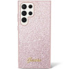 Guess Samsung Galaxy S24 Ultra Glitter Script Σκληρή Θήκη με Πλαίσιο Σιλικόνης - Pink - GUHCS24LHGGSHP