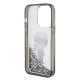 Karl Lagerfeld iPhone 15 Pro - Liquid Glitter Ikonik Σκληρή Θήκη με Πλαίσιο Σιλικόνης - Διάφανη - KLHCP15LLKKNSK