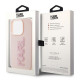 Karl Lagerfeld iPhone 15 Pro Max - 3D Rubber Glitter Logo Σκληρή Θήκη με Πλαίσιο Σιλικόνης - Pink - KLHCP15X3DMBKCP