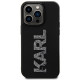 Karl Lagerfeld iPhone 15 Pro Max - 3D Rubber Glitter Logo Σκληρή Θήκη με Πλαίσιο Σιλικόνης - Black - KLHCP15X3DMBKCK