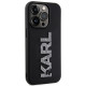 Karl Lagerfeld iPhone 15 Pro Max - 3D Rubber Glitter Logo Σκληρή Θήκη με Πλαίσιο Σιλικόνης - Black - KLHCP15X3DMBKCK