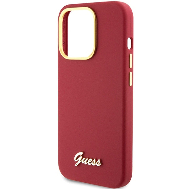 Guess iPhone 15 Pro Max Silicone Script Metal Logo and Frame Σκληρή Θήκη με Πλαίσιο Σιλικόνης - Magenta - GUHCP15XSMBSLM Guess iPhone 15 Pro Max Silicone Script Metal Logo and Frame Σκληρή Θήκη με Πλαίσιο Σιλικόνης - Magenta - GUHCP15XSMBSLM