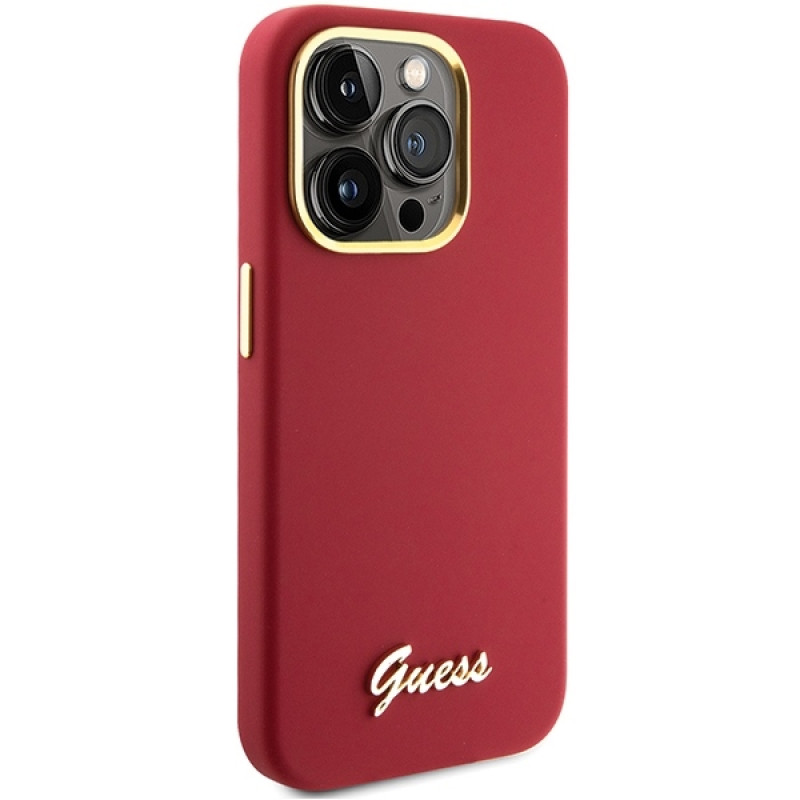 Guess iPhone 15 Pro Max Silicone Script Metal Logo and Frame Σκληρή Θήκη με Πλαίσιο Σιλικόνης - Magenta - GUHCP15XSMBSLM Guess iPhone 15 Pro Max Silicone Script Metal Logo and Frame Σκληρή Θήκη με Πλαίσιο Σιλικόνης - Magenta - GUHCP15XSMBSLM