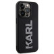 Karl Lagerfeld iPhone 15 Pro - 3D Rubber Glitter Logo Σκληρή Θήκη με Πλαίσιο Σιλικόνης - Black - KLHCP15L3DMBKCK