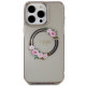 Guess iPhone 15 Pro Max IML Flowers Wreatch MagSafe Σκληρή Θήκη με Πλαίσιο Σιλικόνης και MagSafe - Black - GUHMP15XHFWFCK